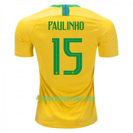 Koszulka Brazylia Paulinho 15 Mistrzostwa Świata 2018 Domowe Stroje Piłkarskie